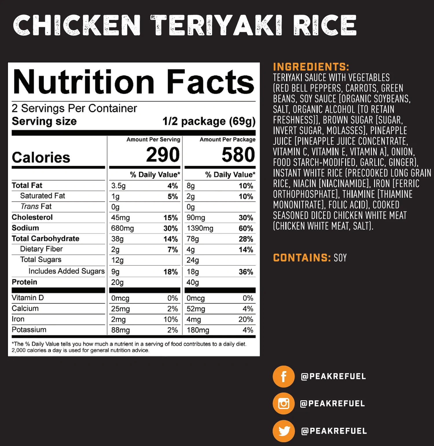 PEAK Refuel Chicken Teriyaki Rice - Image 2