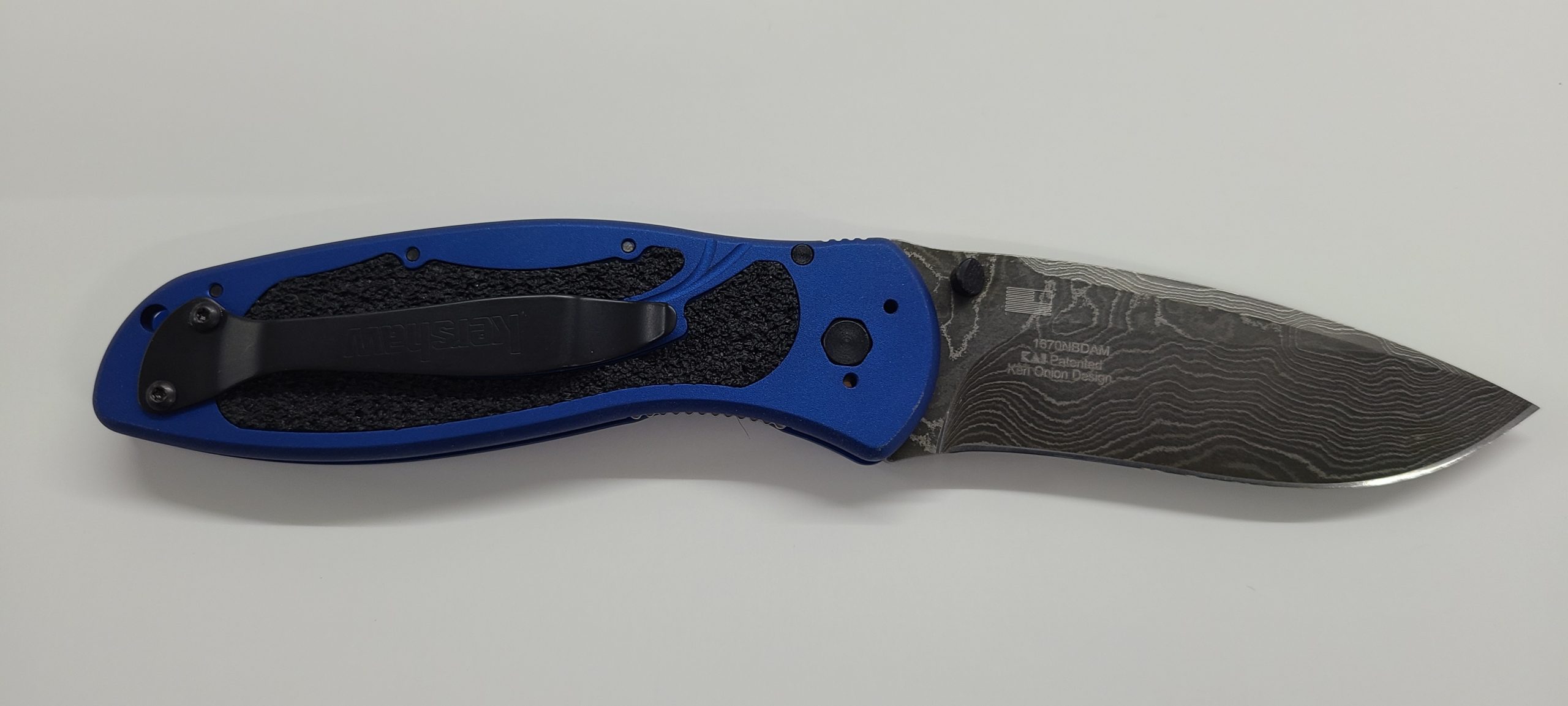 Kershaw, Blur Linerlock A/O Navy Blue, Damascus Blade - Image 2