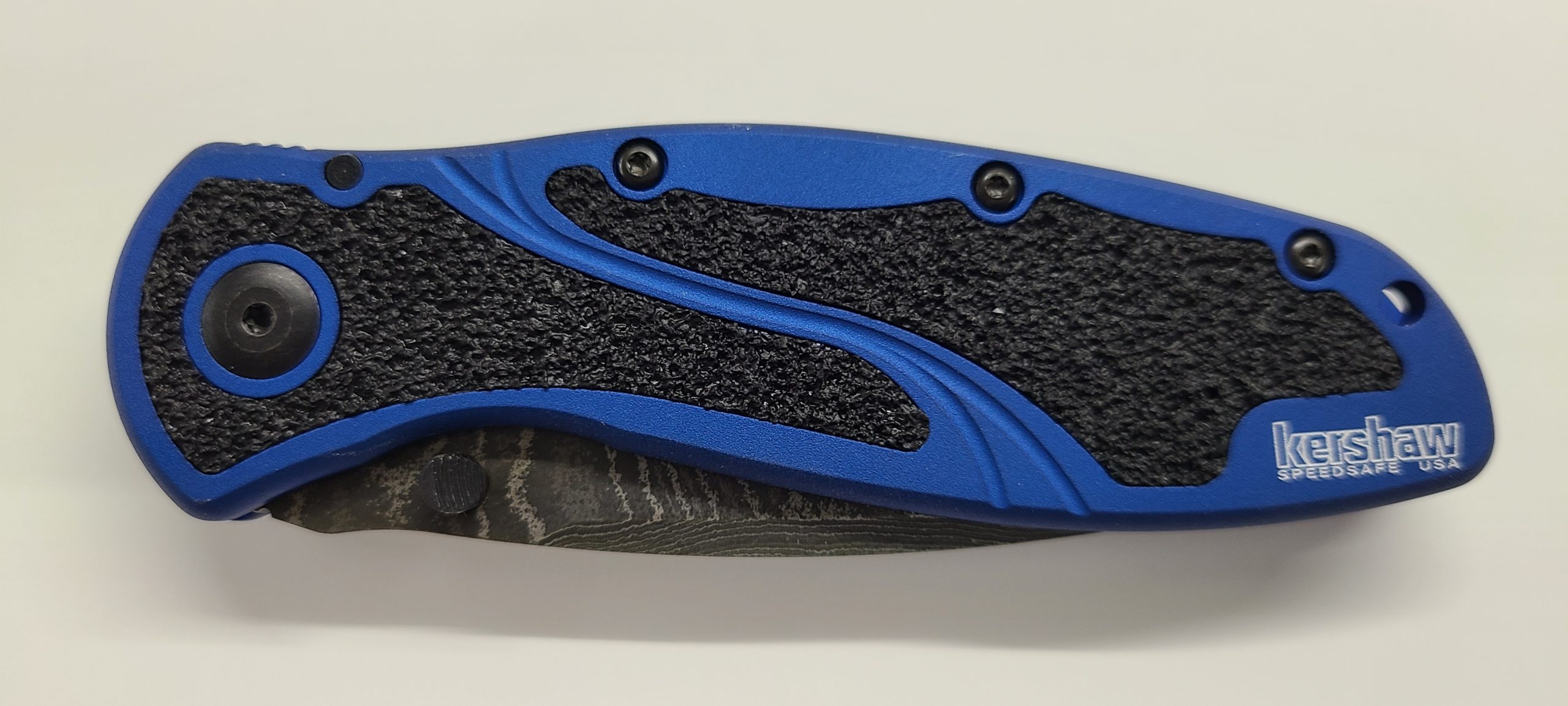 Kershaw, Blur Linerlock A/O Navy Blue, Damascus Blade - Image 3